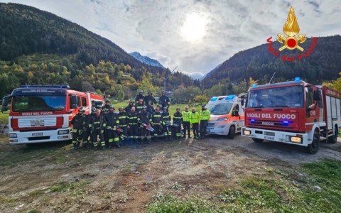 Vezza D’Oglio: esercitazione congiunta tra Vigili del Fuoco e soccorso sanitario sul tema incidenti stradali